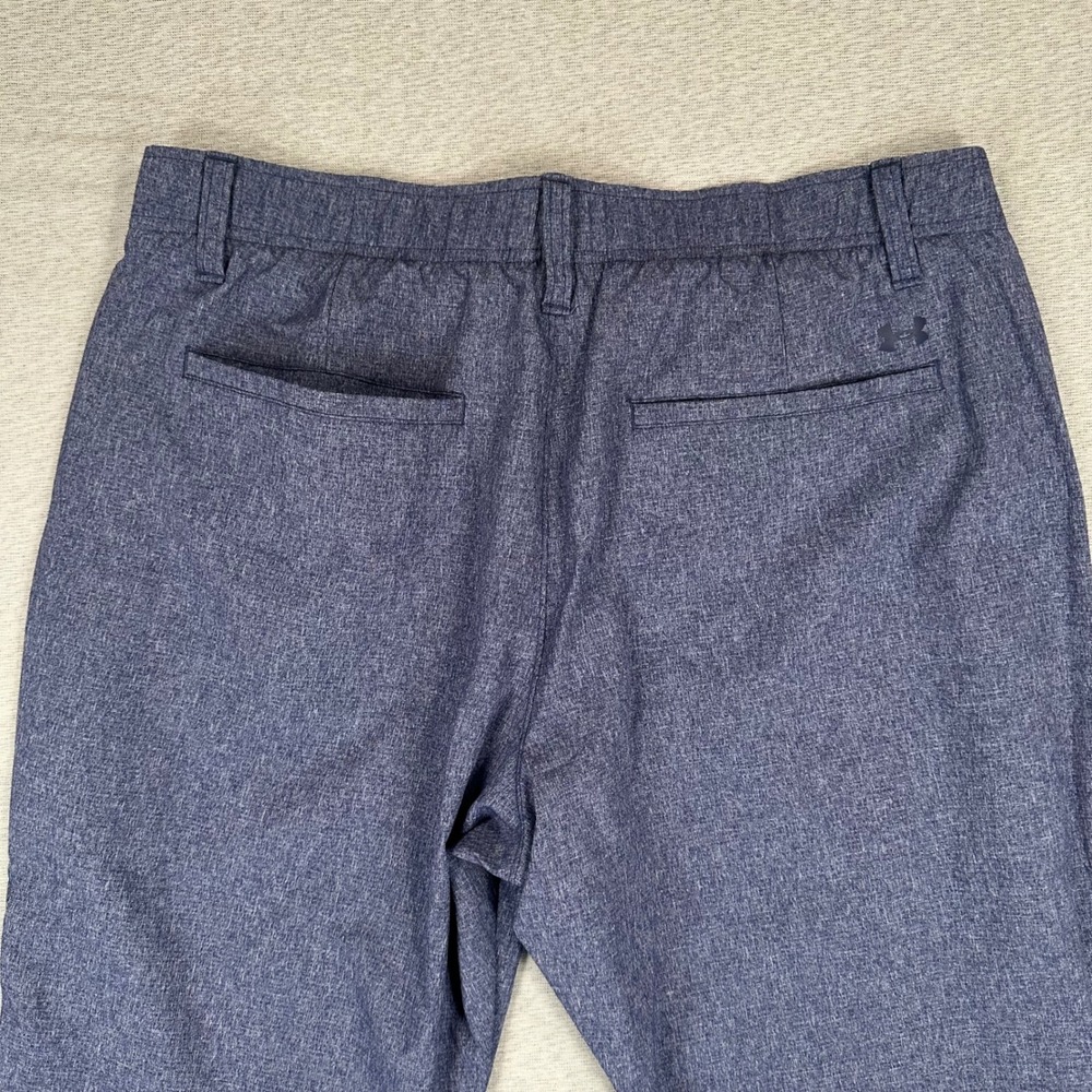Under Armour Golf Pants Mens 36x30 (Fits 34x29) Blue Heather Performance Stretch